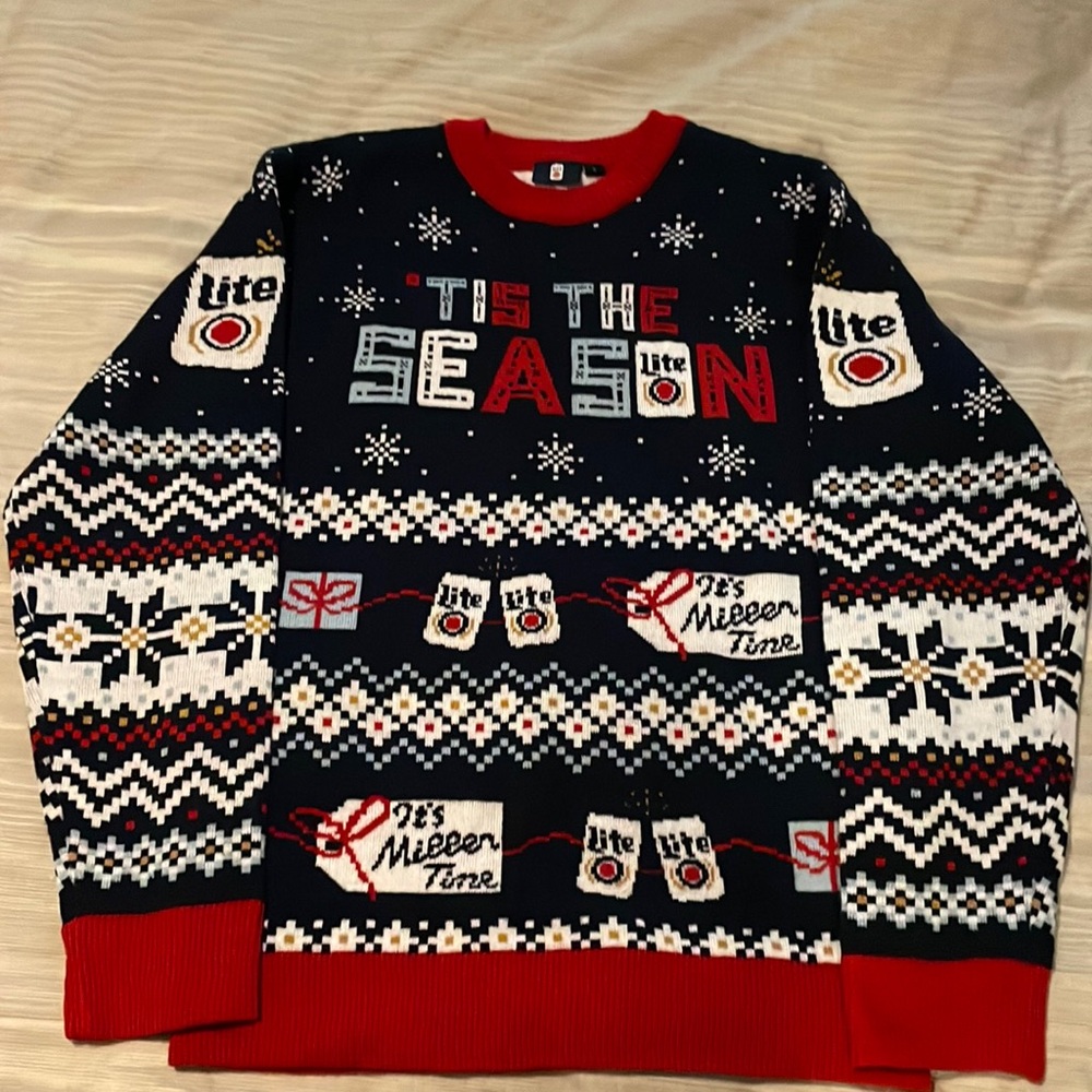 Ugly Christmas Sweater Miller Lite Size L
